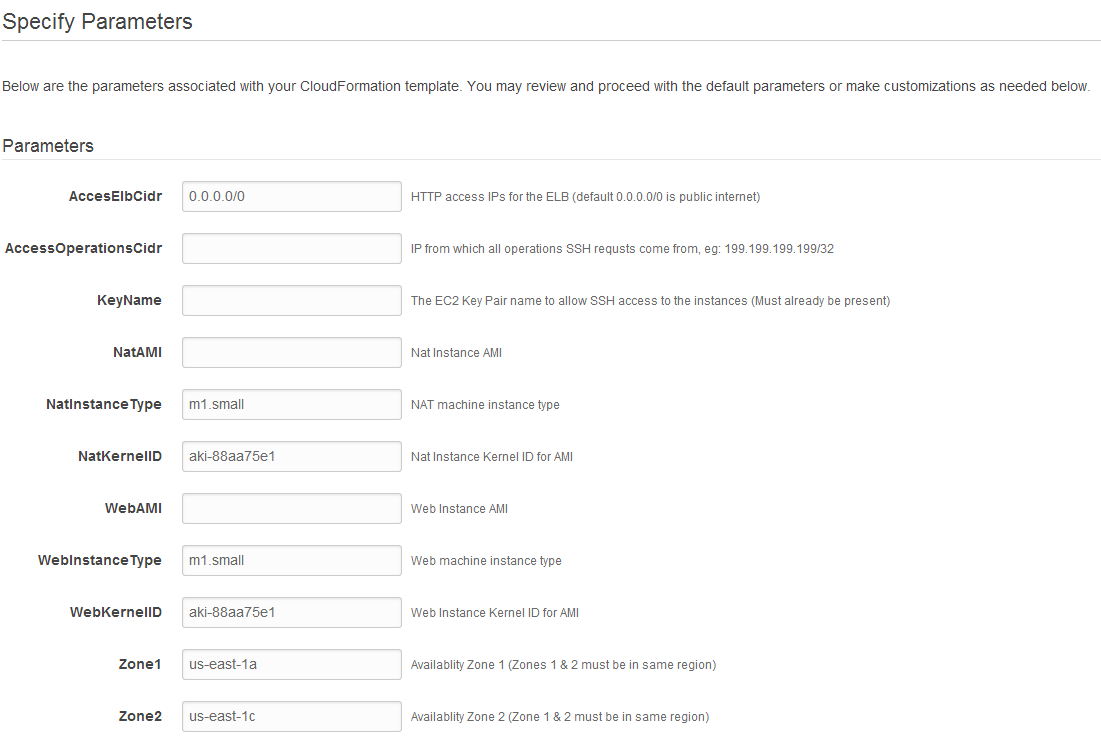 Specify Parameters